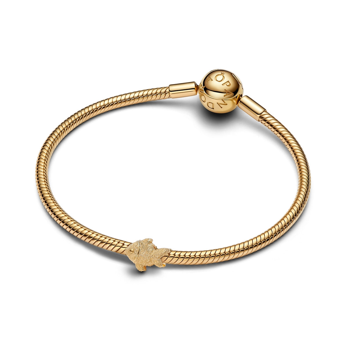 Pandora Gold Textured Fish Mini Charm