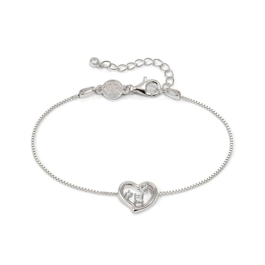 Nomination Silver Dreams Beats White CZ Heart Bracelet