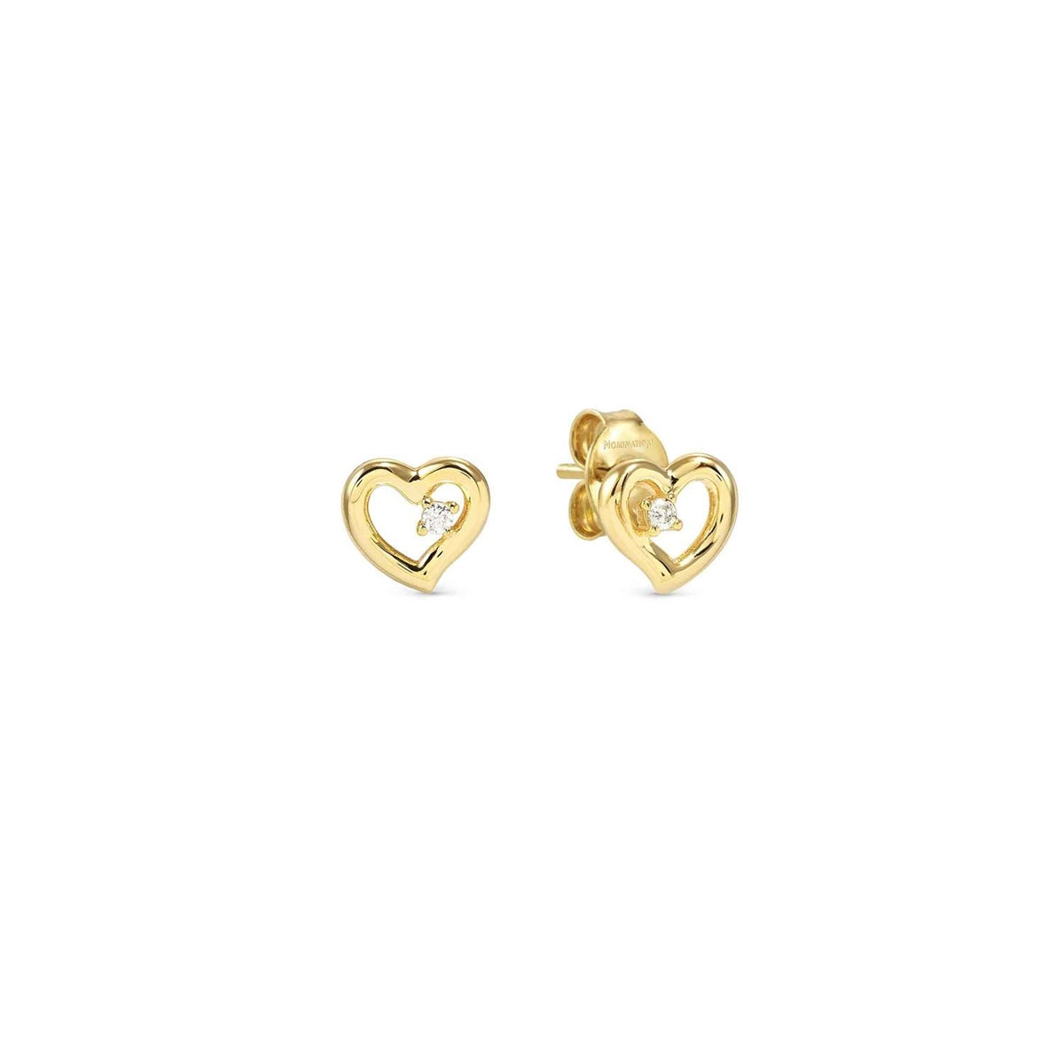 Nomination Gold Dreams Beats White CZ Heart Earrings