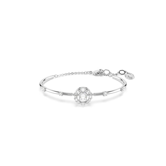 Swarovski Rhodium Plated Constella Round Cut Dancing White Stone Bangle