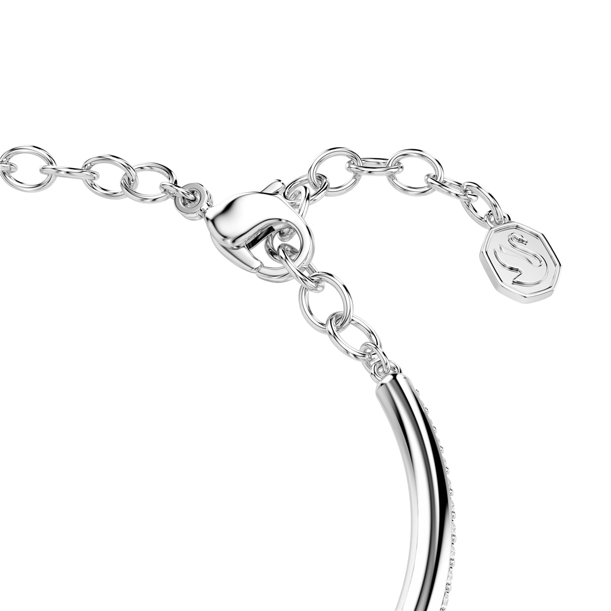Swarovski Rhodium Plated Dextera Circle White Round Cut Bangle