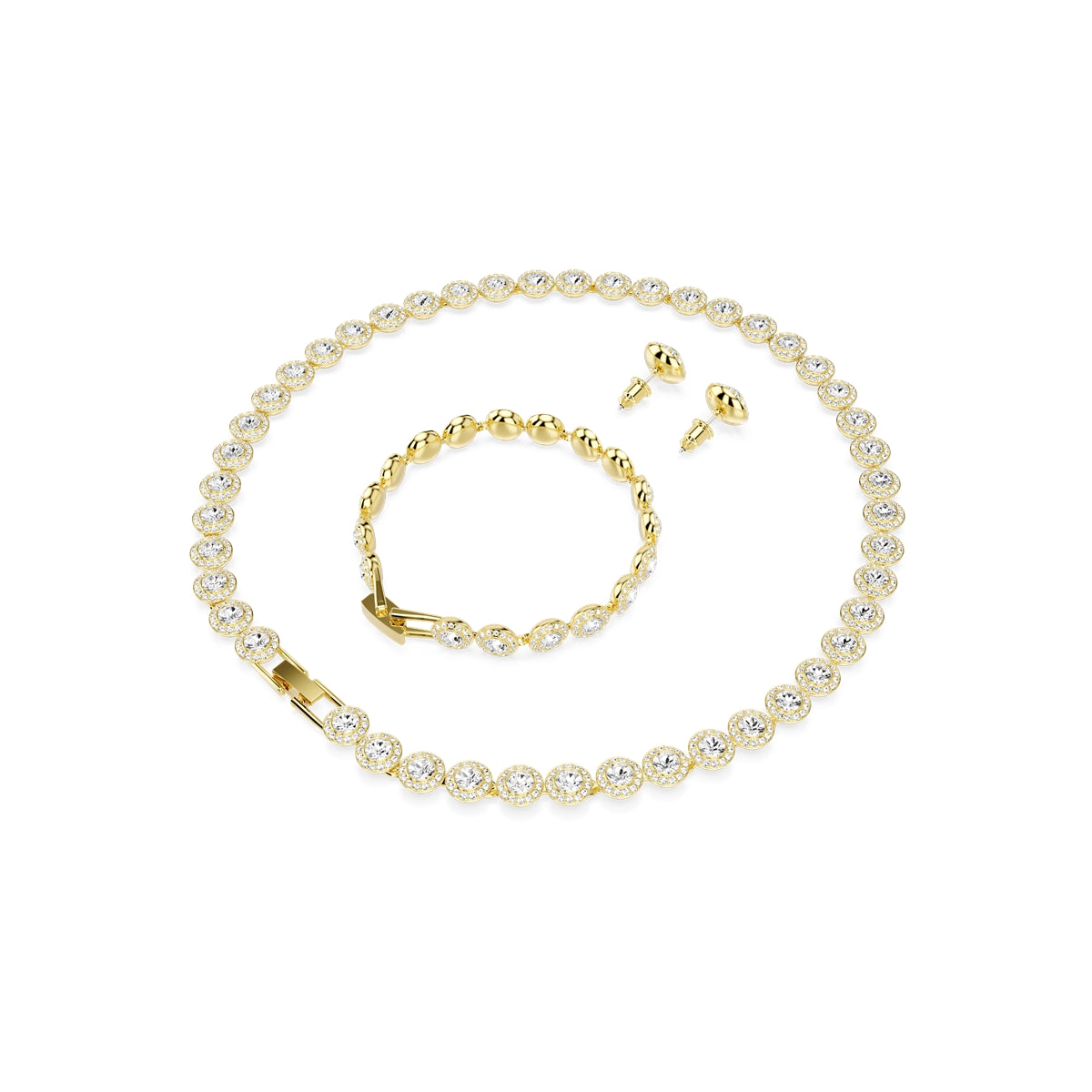 Swarovski Gold Una Angelic White Round Cut Gift Set