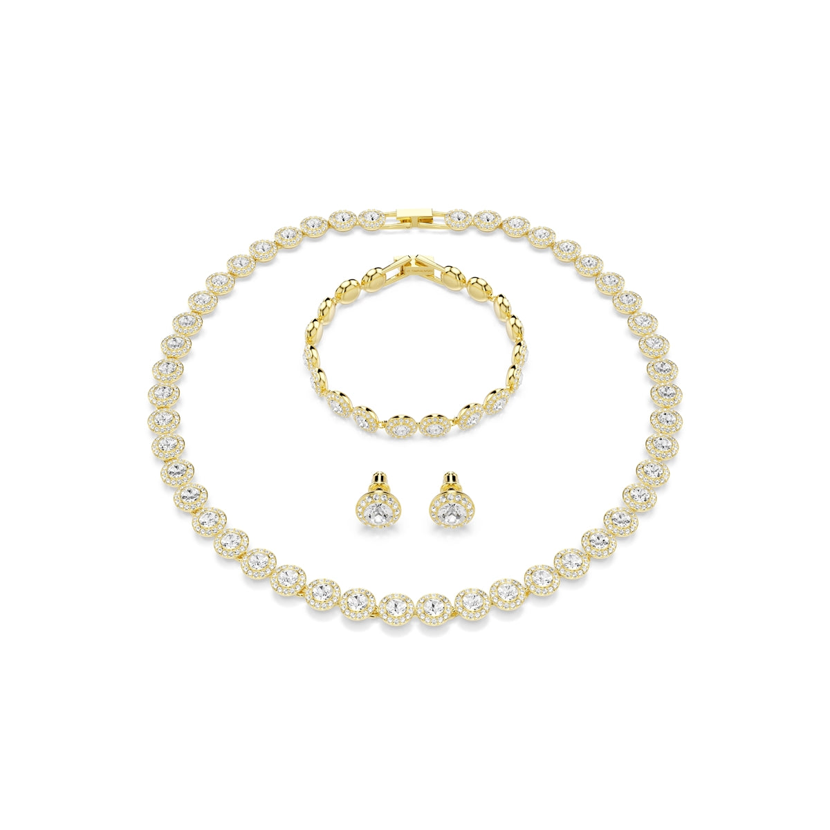 Swarovski Gold Una Angelic White Round Cut Gift Set