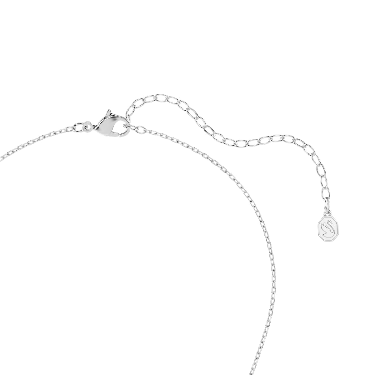Swarovski Rhodium Plated Hyperbola Round Cut Ring Pendant Necklace