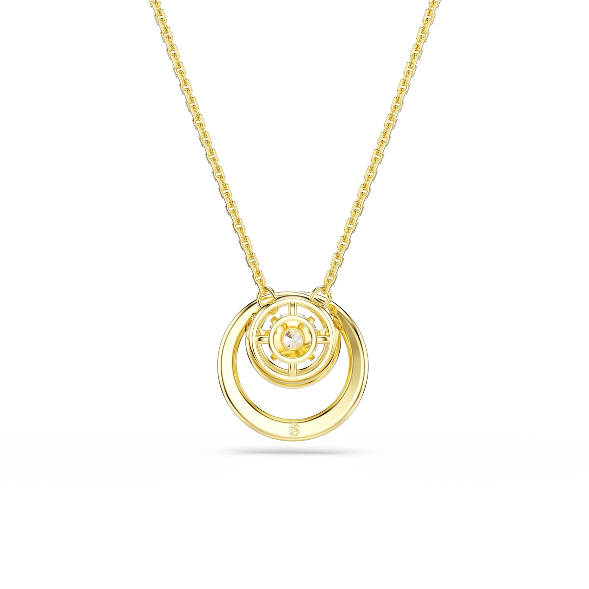 Swarovski Gold Hyperbola Round Cut White Crystal Necklace