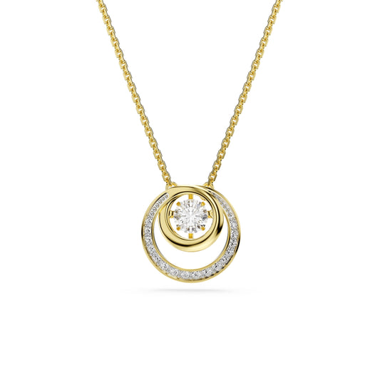 Swarovski Gold Hyperbola Round Cut White Crystal Necklace