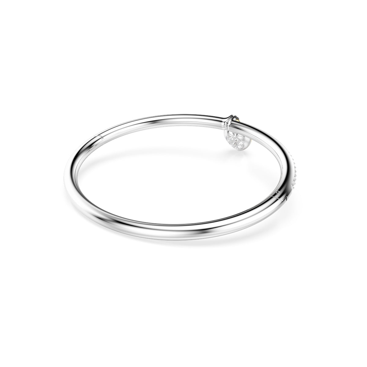 Swarovski Rhodium Plated Idyllia Gold Heart Pink Crystal Bangle
