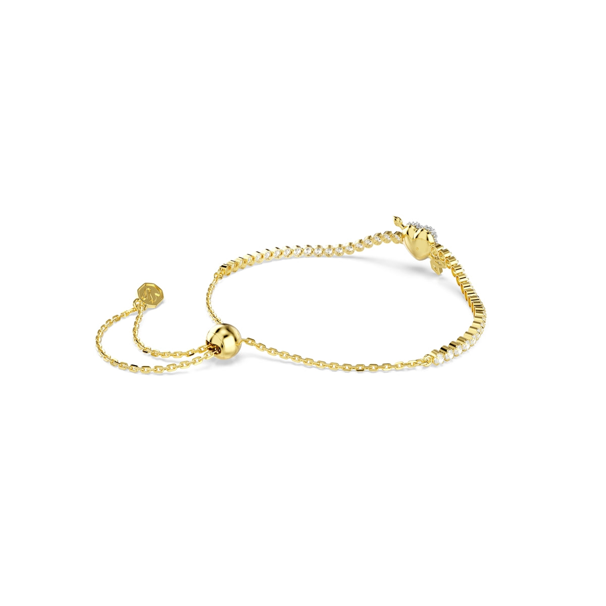 Swarovski Gold Idyllia Arrow Pierced Heart Mixed Cuts White Bracelet