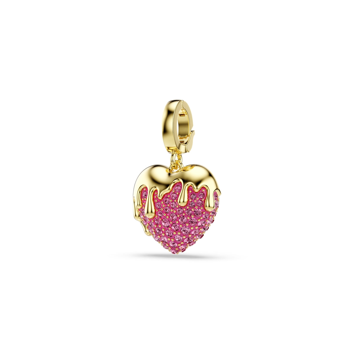 Swarovski Gold Idyllia Pink Crystal Heart Charm
