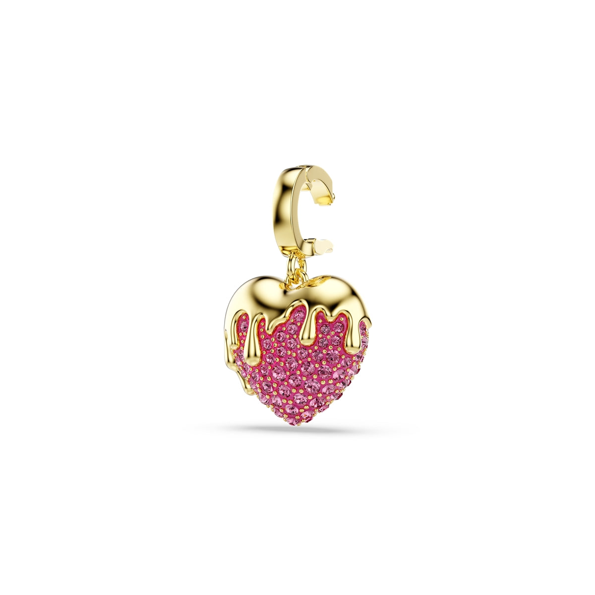 Swarovski Gold Idyllia Pink Crystal Heart Charm