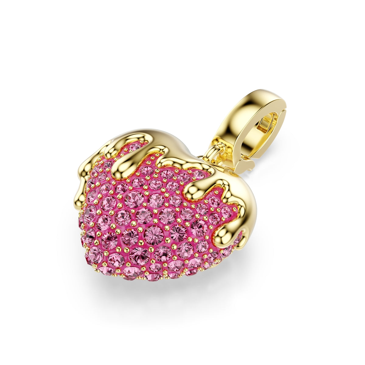 Swarovski Gold Idyllia Pink Crystal Heart Charm