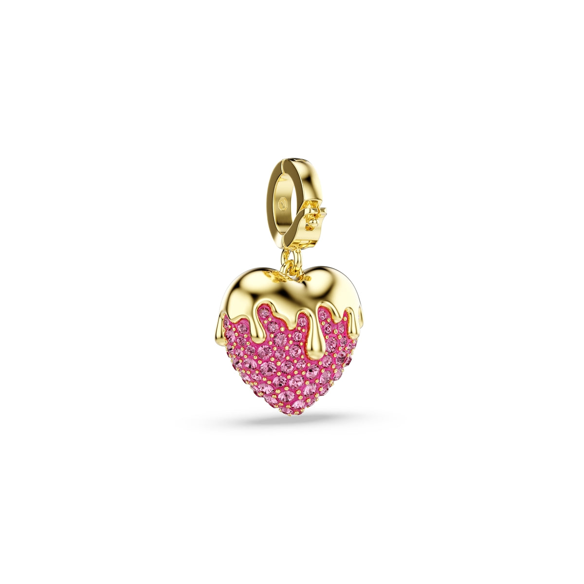 Swarovski Gold Idyllia Pink Crystal Heart Charm