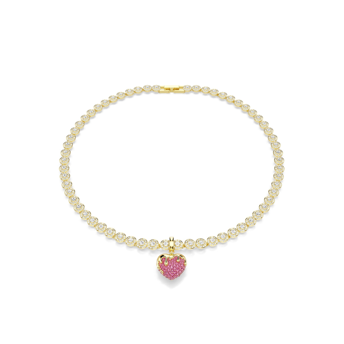 Swarovski Gold Idyllia Pink Crystal Heart Charm