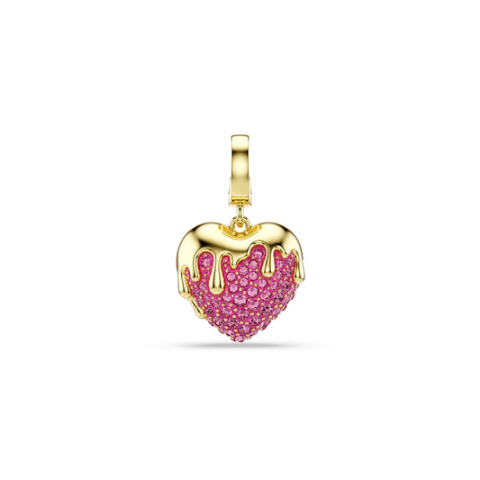 Swarovski Gold Idyllia Pink Crystal Heart Charm