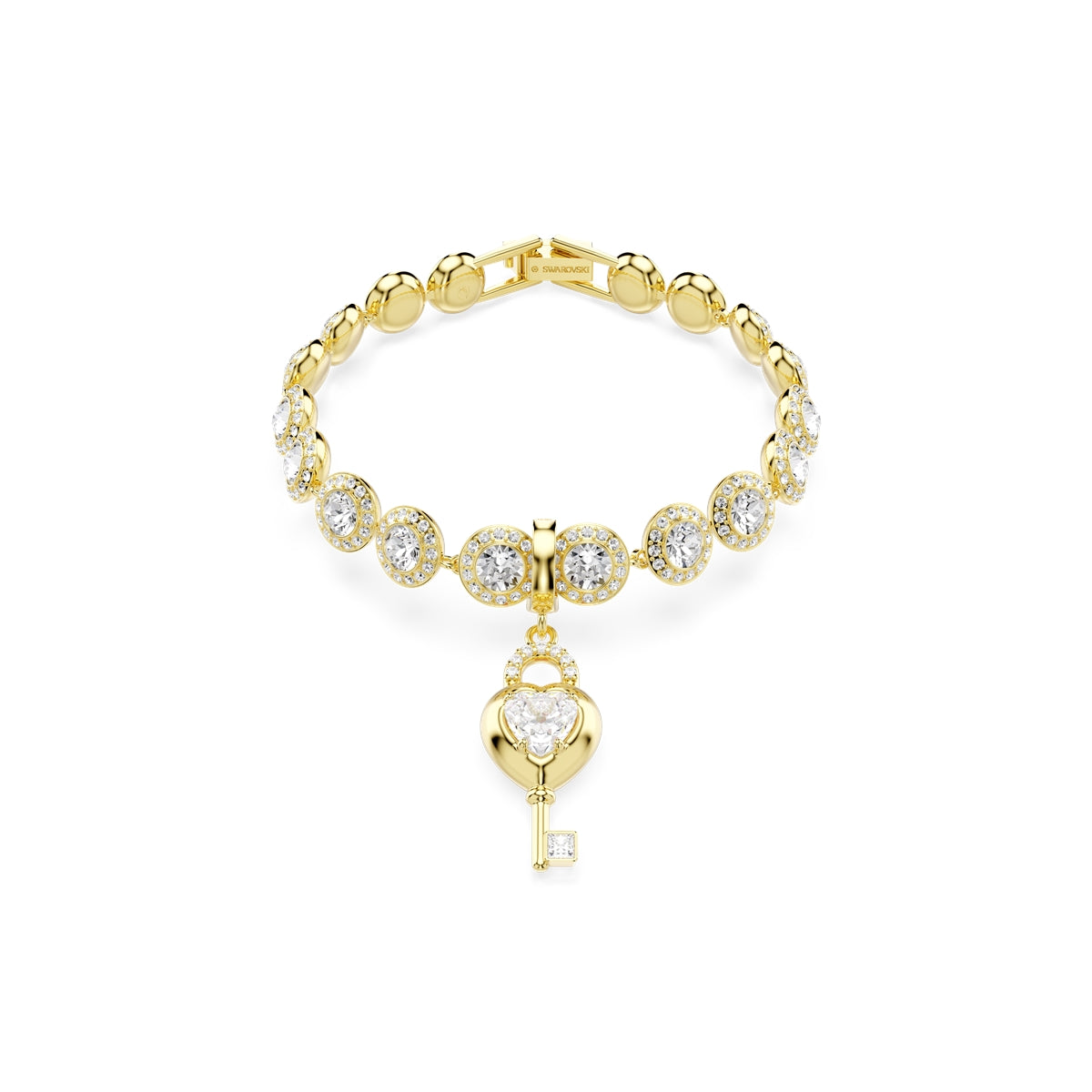Swarovski Gold Idyllia Heart Key Charm