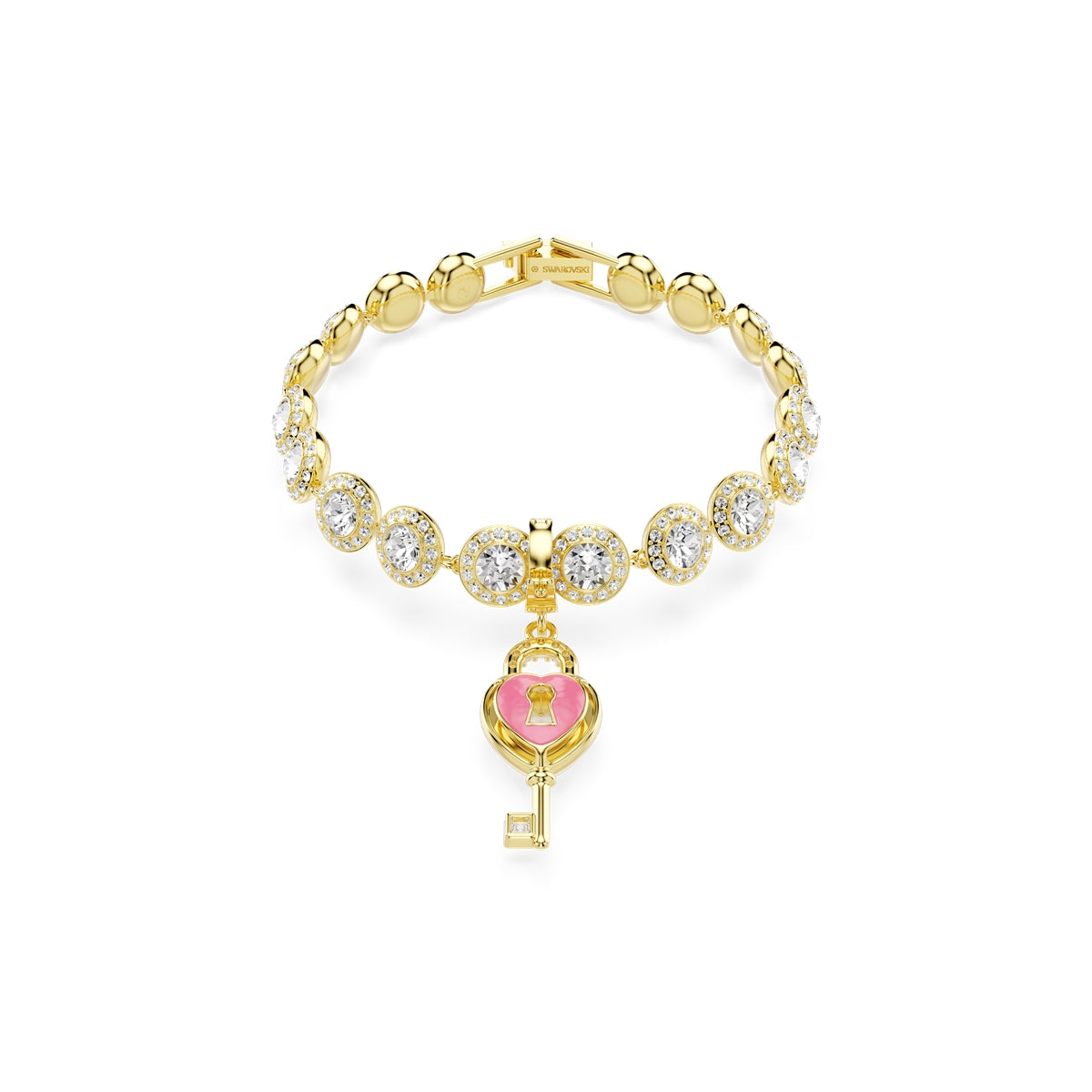 Swarovski Gold Idyllia Heart Key Charm