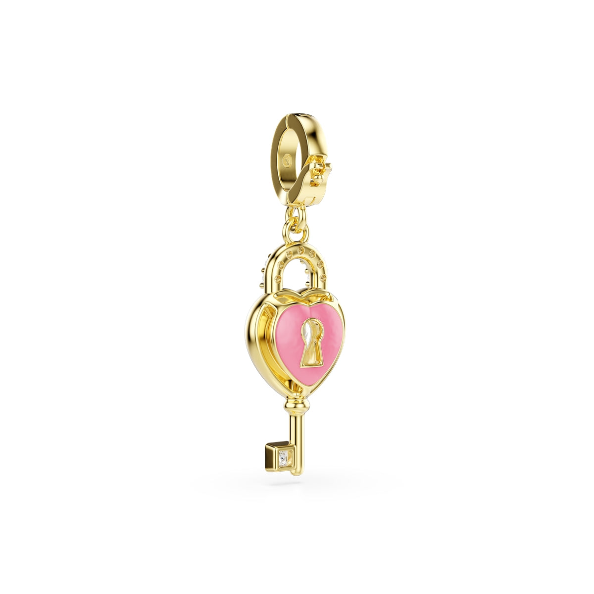 Swarovski Gold Idyllia Heart Key Charm