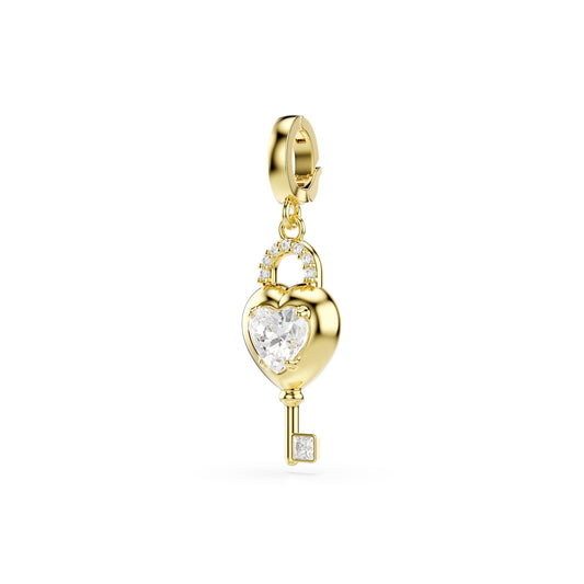 Swarovski Gold Idyllia Heart Key Charm