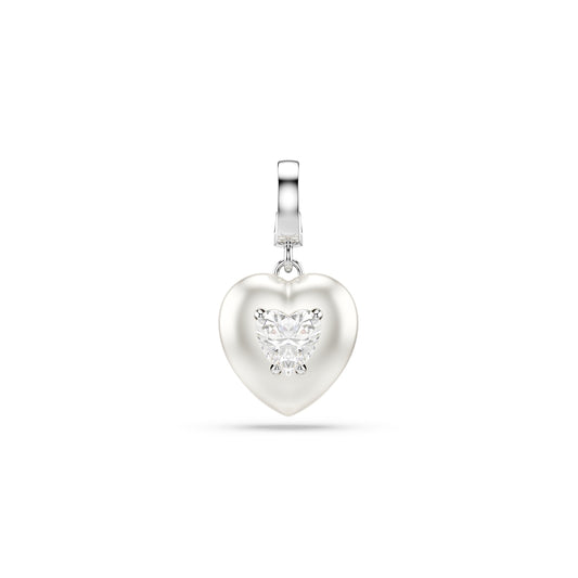 Swarovski Rhodium Plated Idyllia Mixed Cuts Crystal Heart Charm