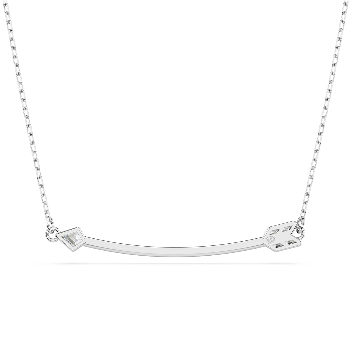 Swarovski Rhodium Plated Idyllia White Crystal Arrow Necklace