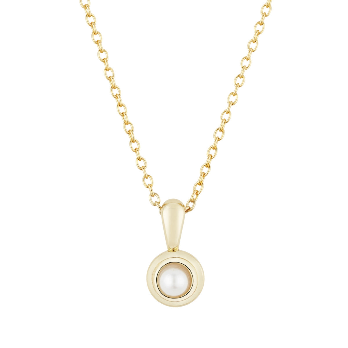 Bezel Pearl Necklace
