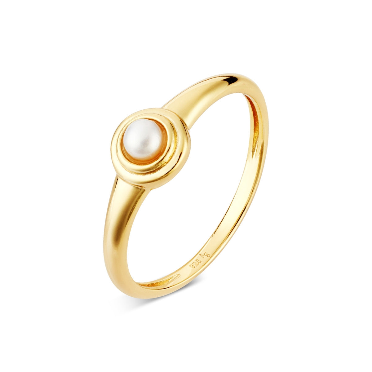 Bezel CZ Pearl Ring