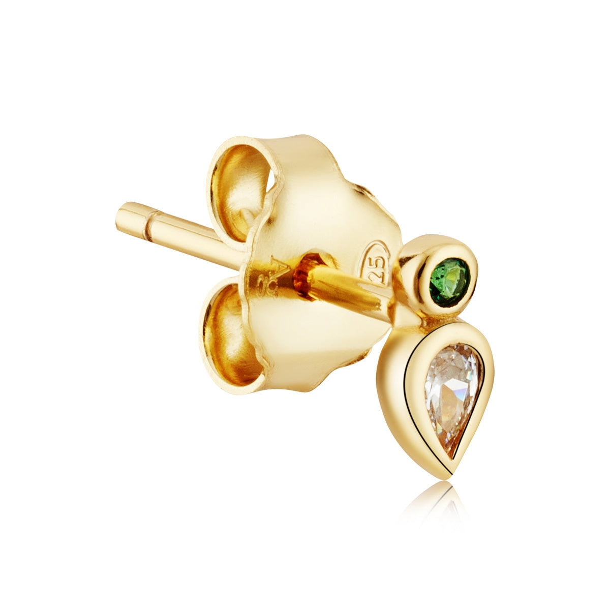 Argento Gold Emerald Pear Stacking Earrings