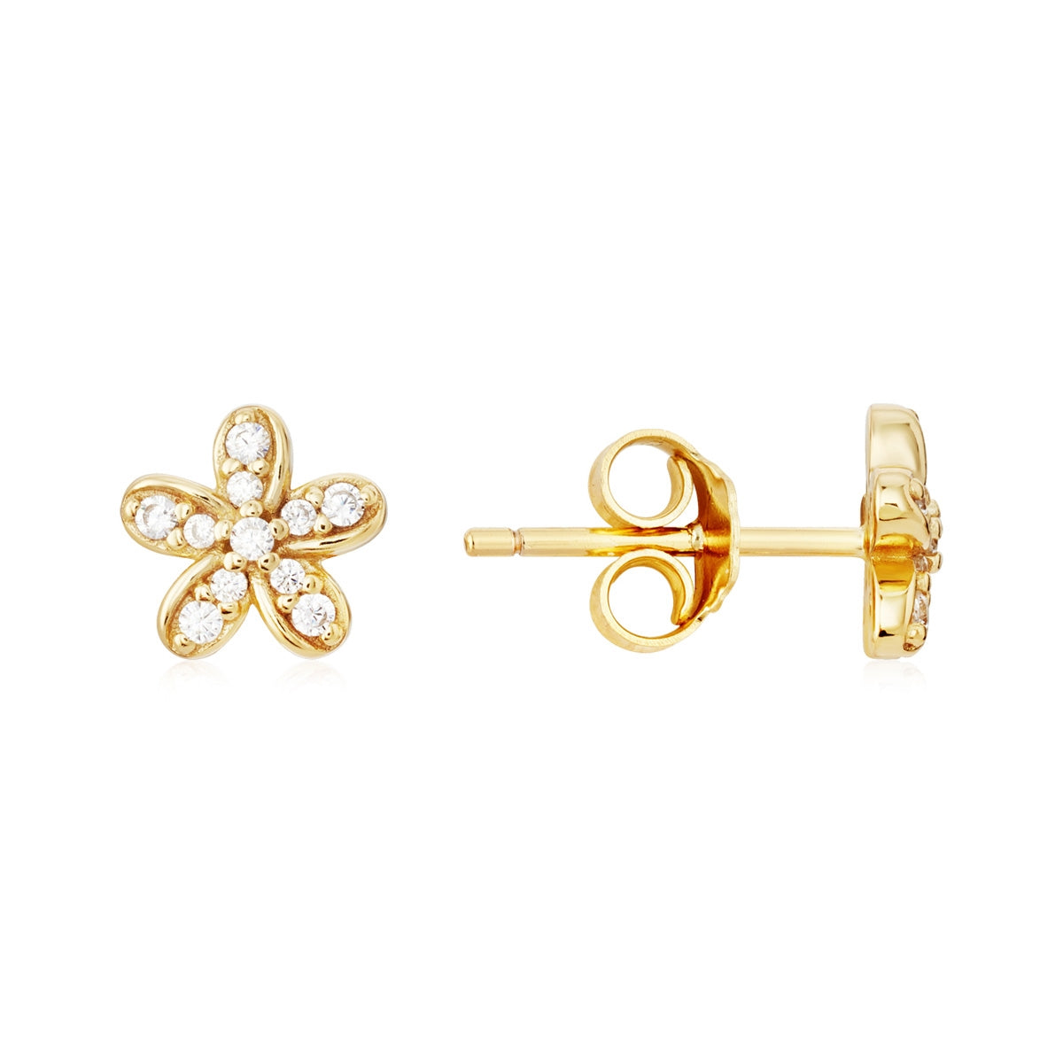 Argento Gold Floral Stud Earrings