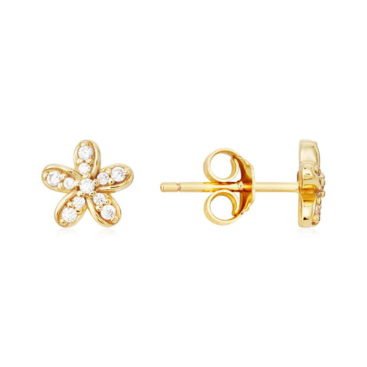 Argento Gold Floral Stud Earrings