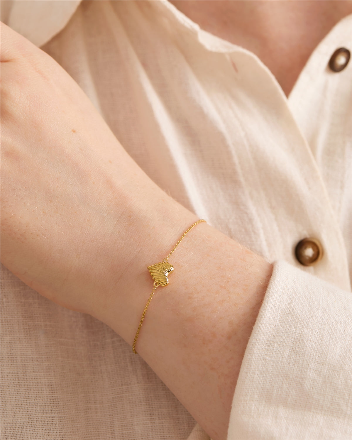 Argento Gold Wave Heart Bracelet