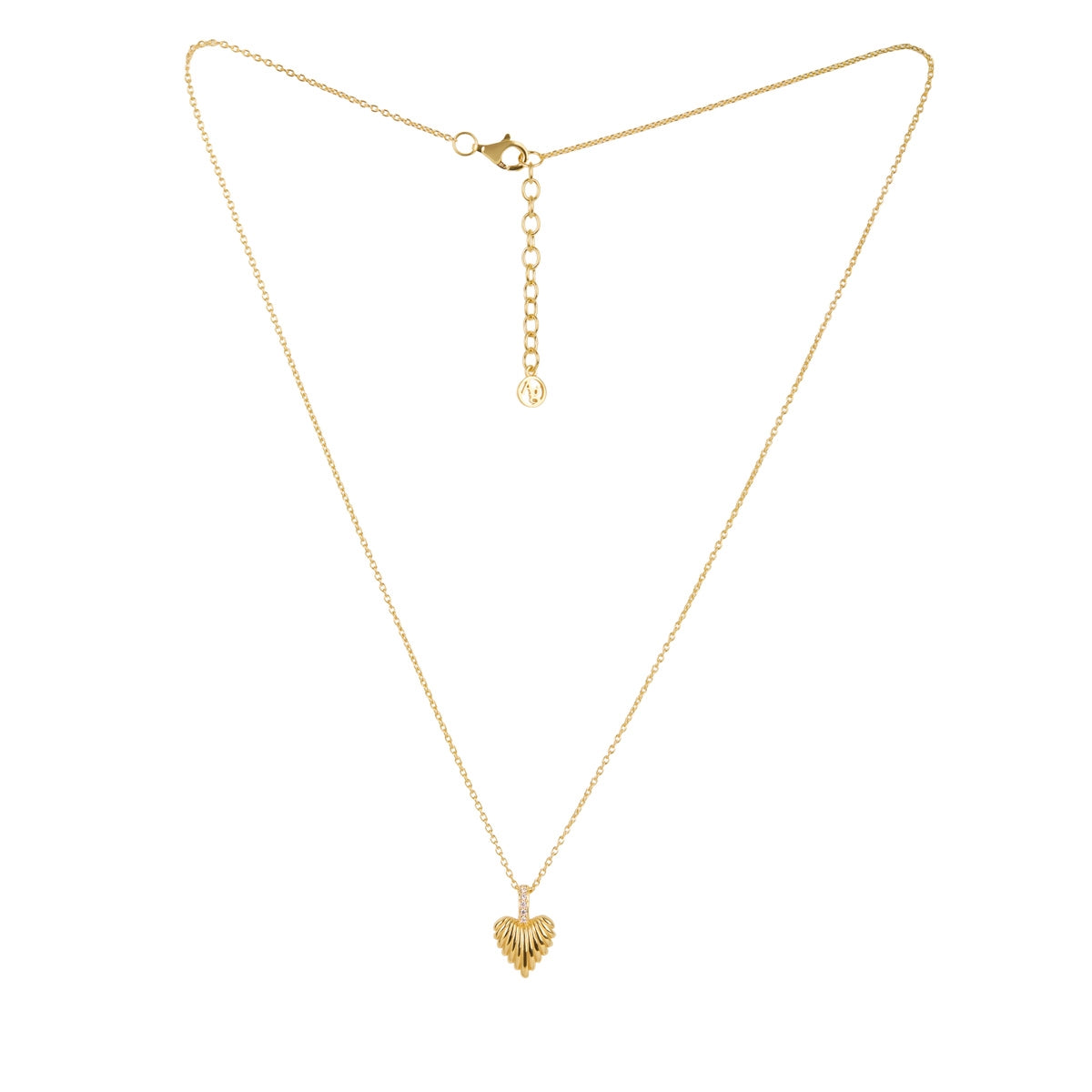 Argento Gold Wave Heart Necklace