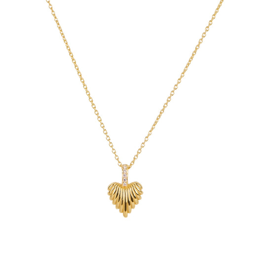 Argento Gold Wave Heart Necklace