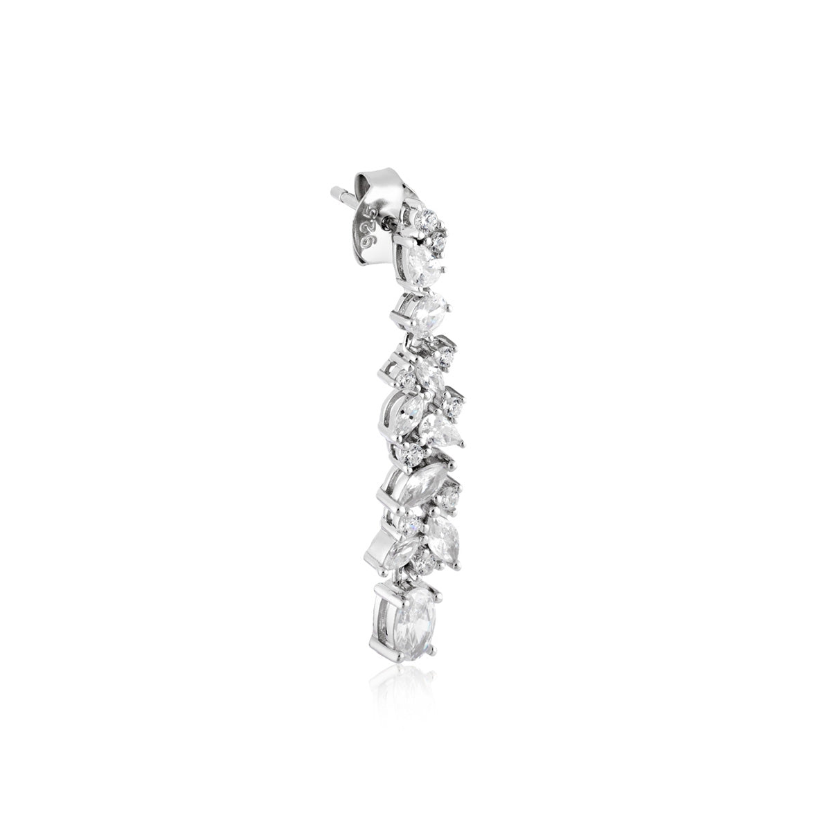 Argento Silver Multi-Cut Floral Drop Earrings