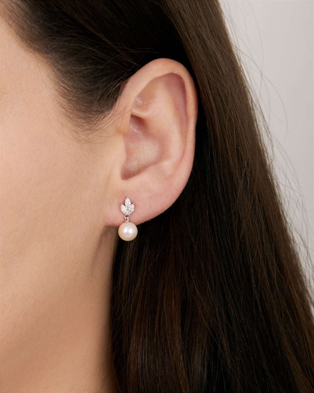 Argento Silver Floral Marquise Pearl Earrings