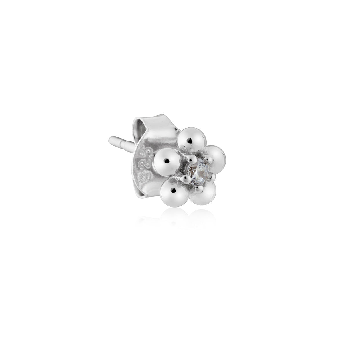 Argento Silver Kids Flower CZ Bubble Earrings