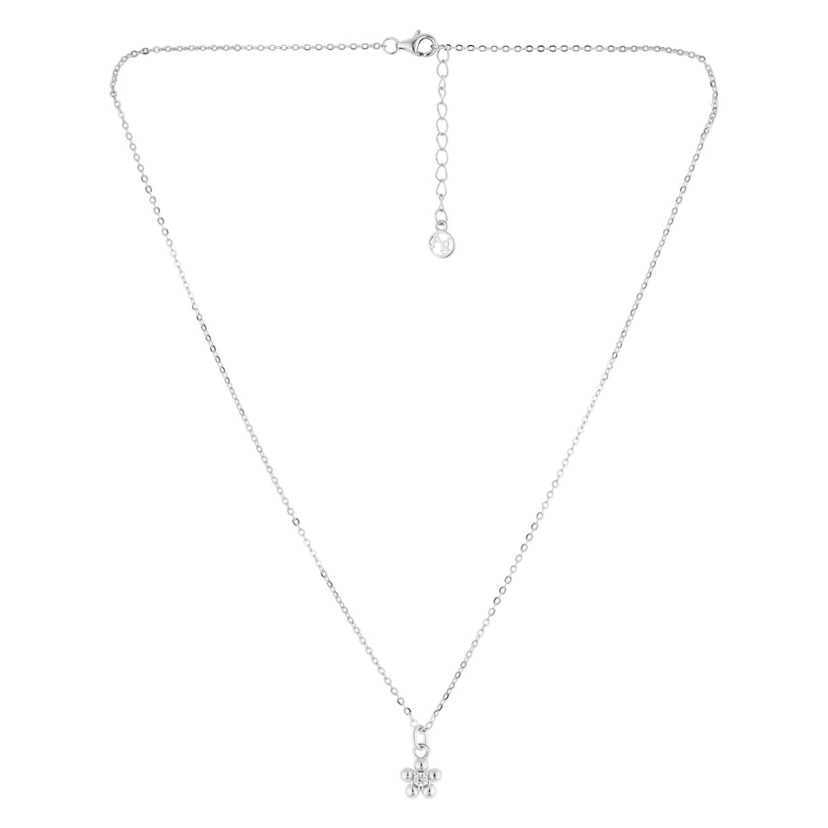 Argento Silver Kids Flower CZ Bubble Necklace
