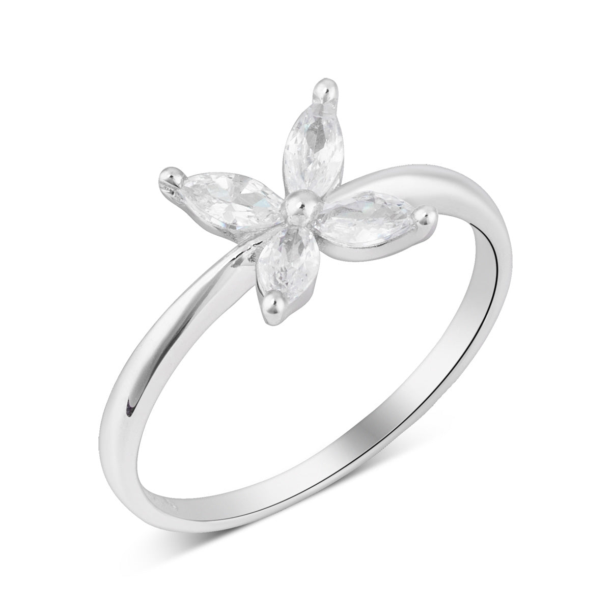 Argento Silver Marquise Flower Ring