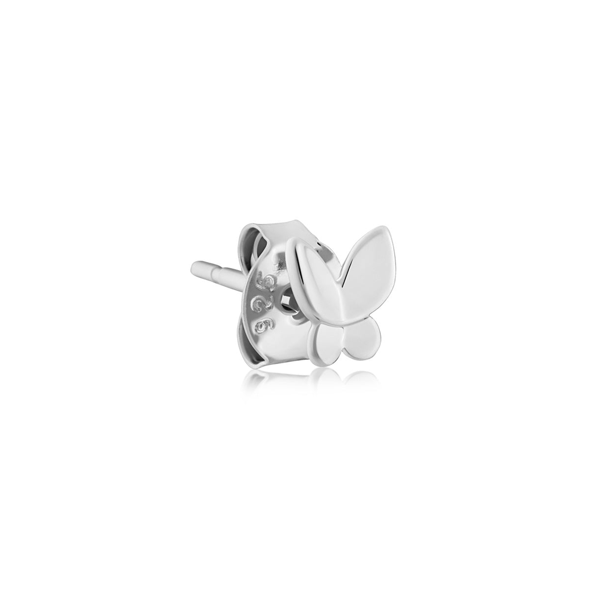 Argento Silver Plain Butterfly Studs