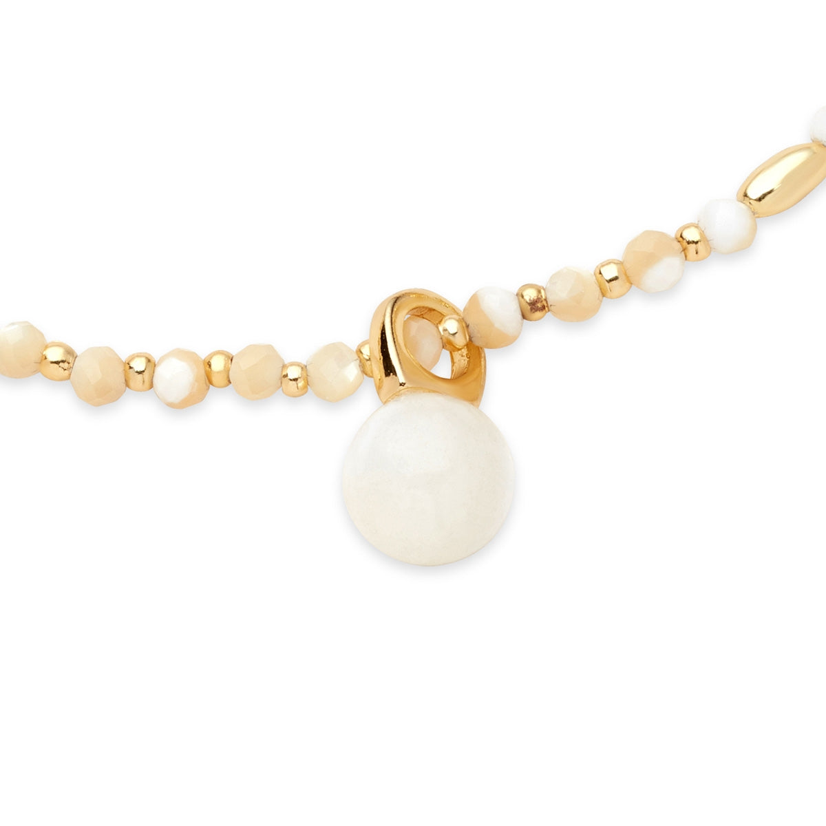 August Woods Gold Nude Shell Drop Bead Bracelet