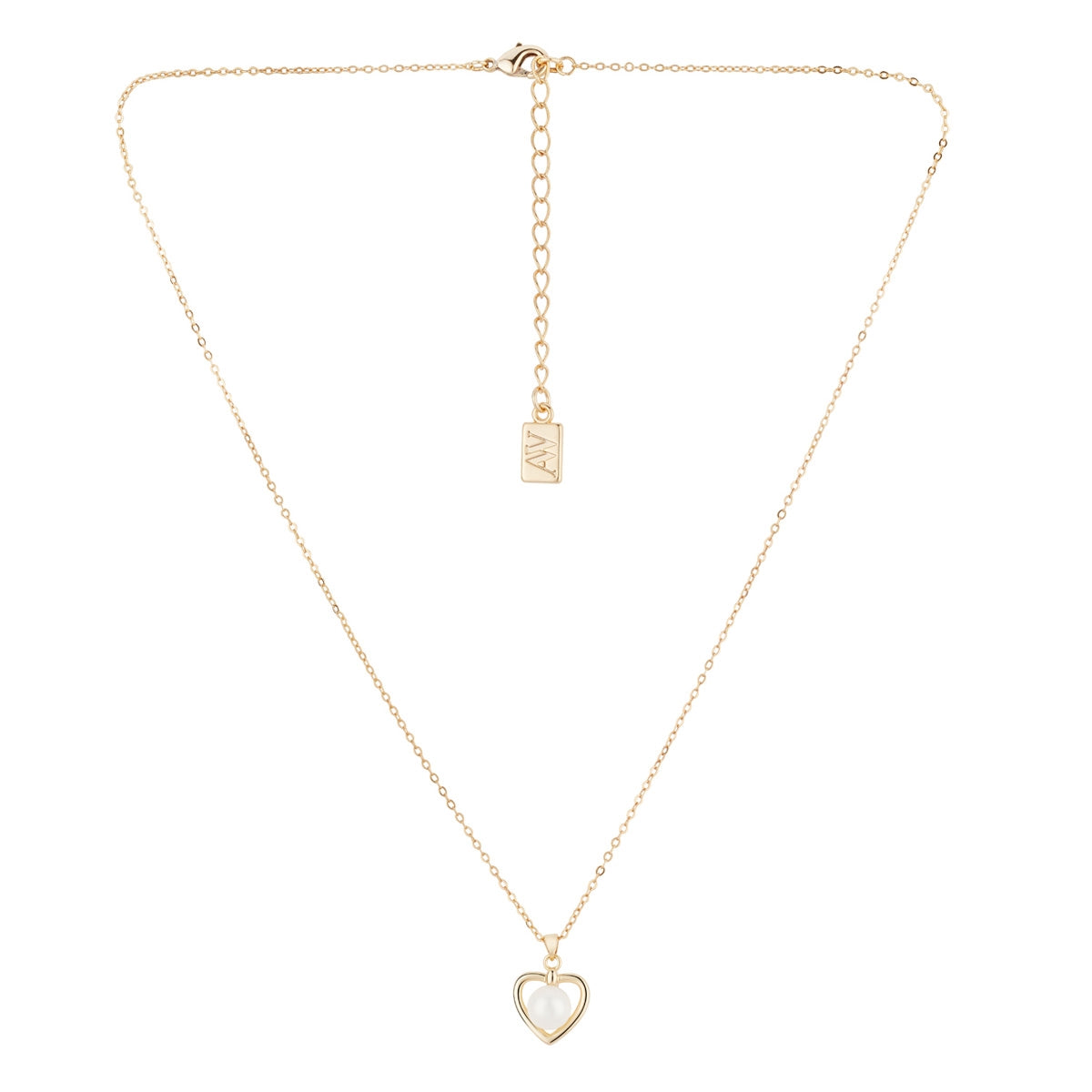 August Woods Gold Freshwater Pearl Heart Necklace