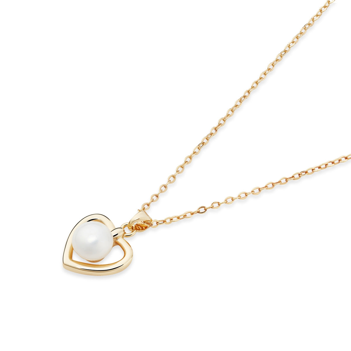 August Woods Gold Freshwater Pearl Heart Necklace