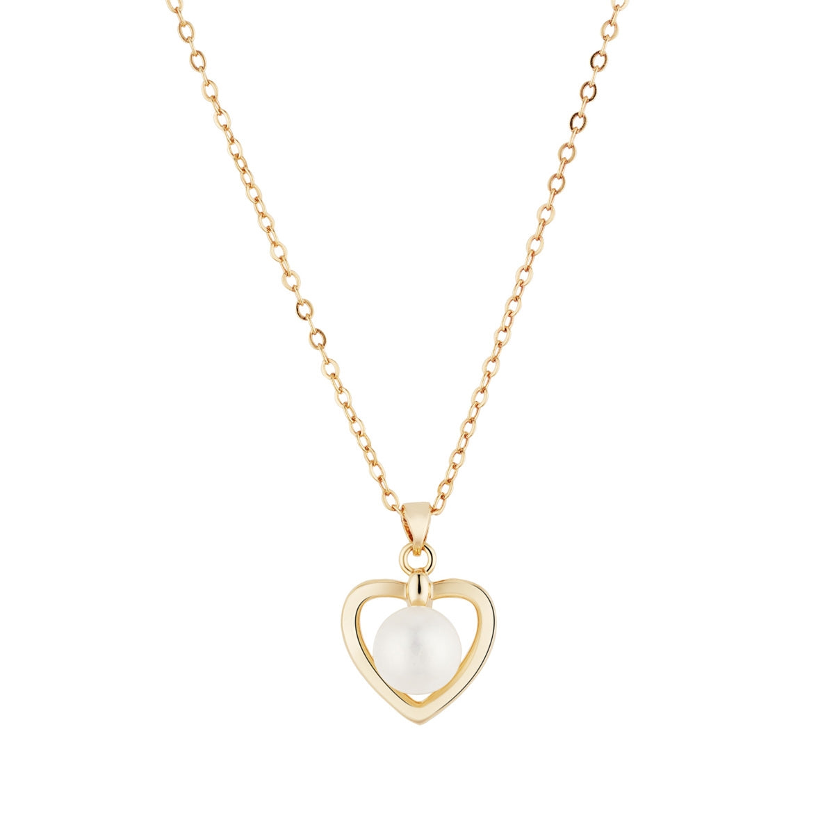 August Woods Gold Freshwater Pearl Heart Necklace