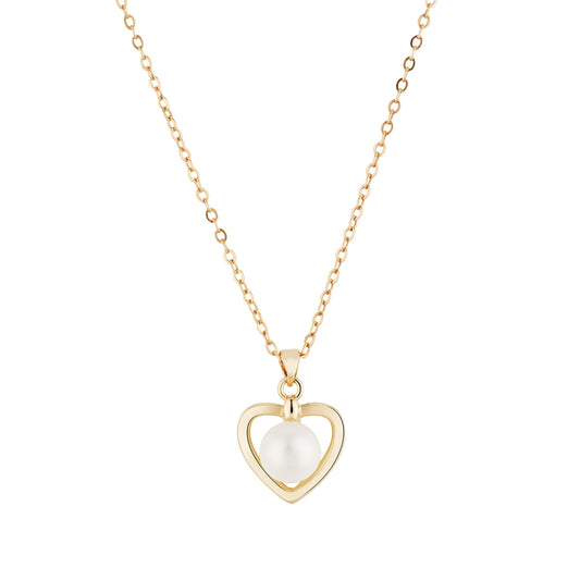 August Woods Gold Freshwater Pearl Heart Necklace