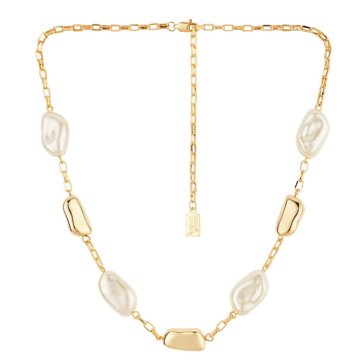 August Woods Gold Molten Pearl Necklace