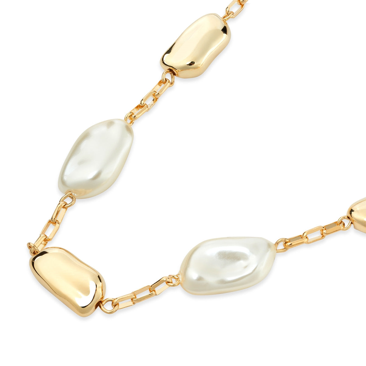 August Woods Gold Molten Pearl Necklace