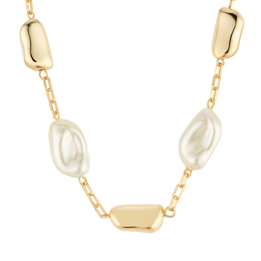 August Woods Gold Molten Pearl Necklace