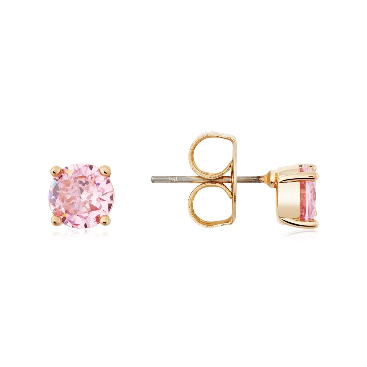 August Woods Gold Pink Sorbet Stud Earrings