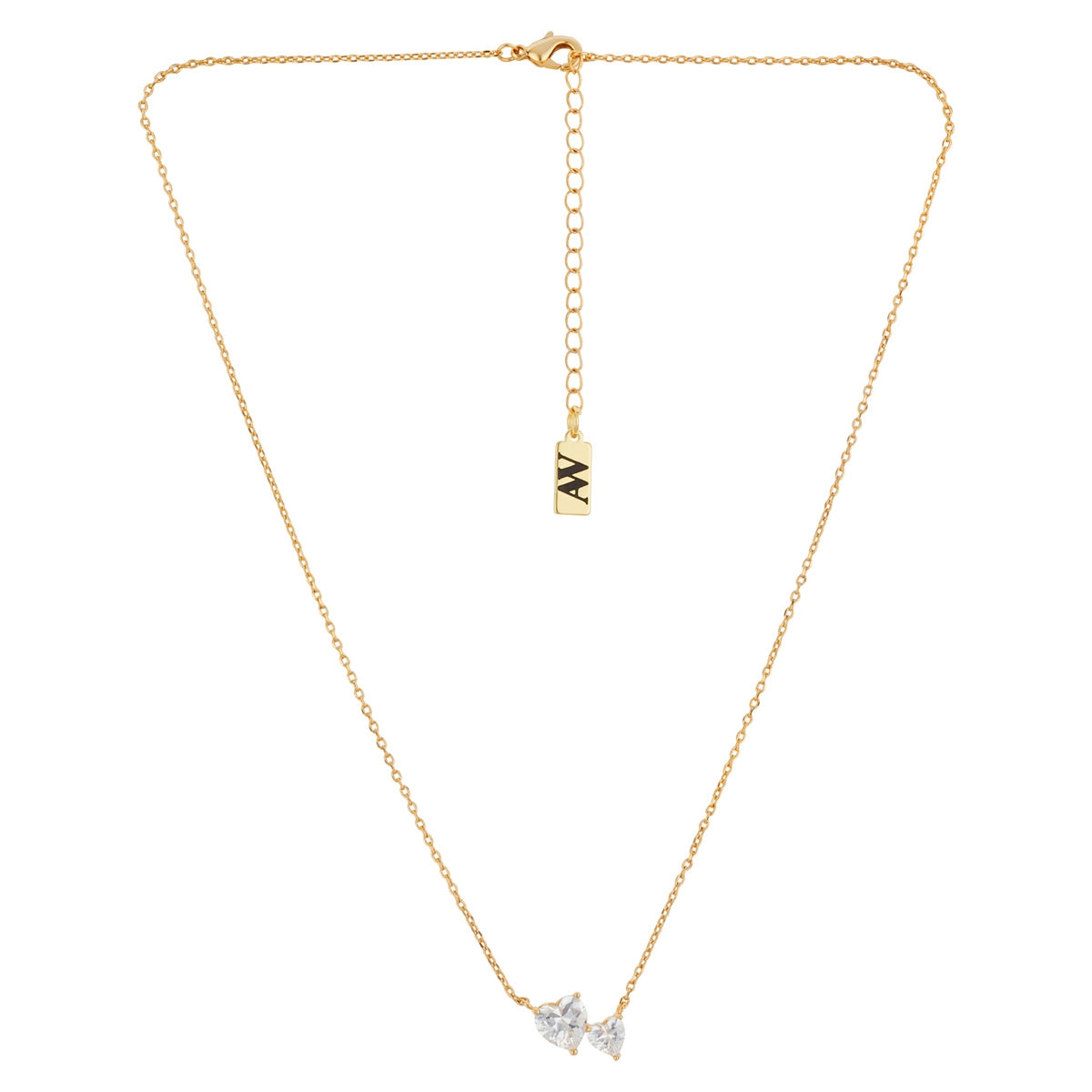 August Woods Gold Toi et Moi Heart Necklace
