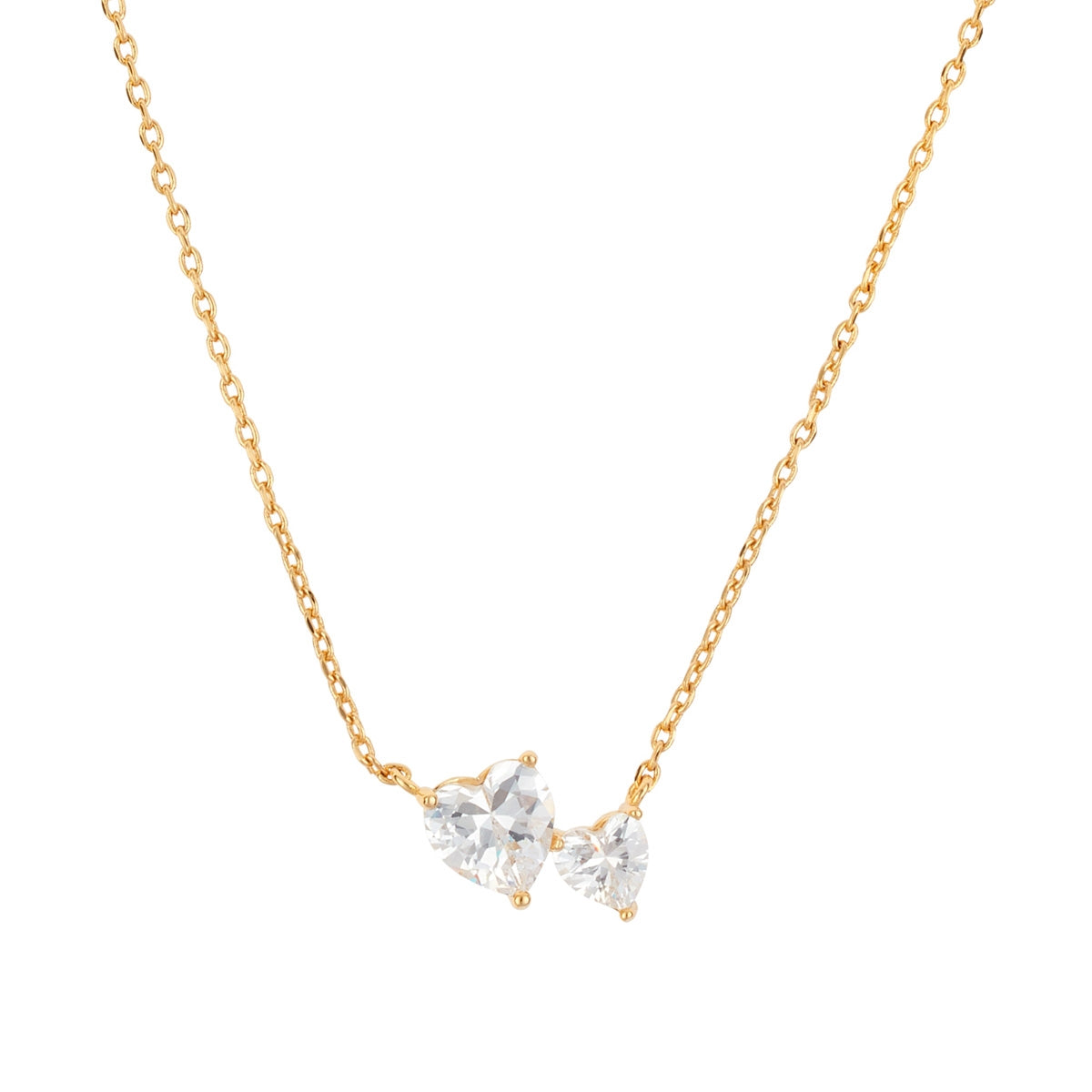 August Woods Gold Toi et Moi Heart Necklace