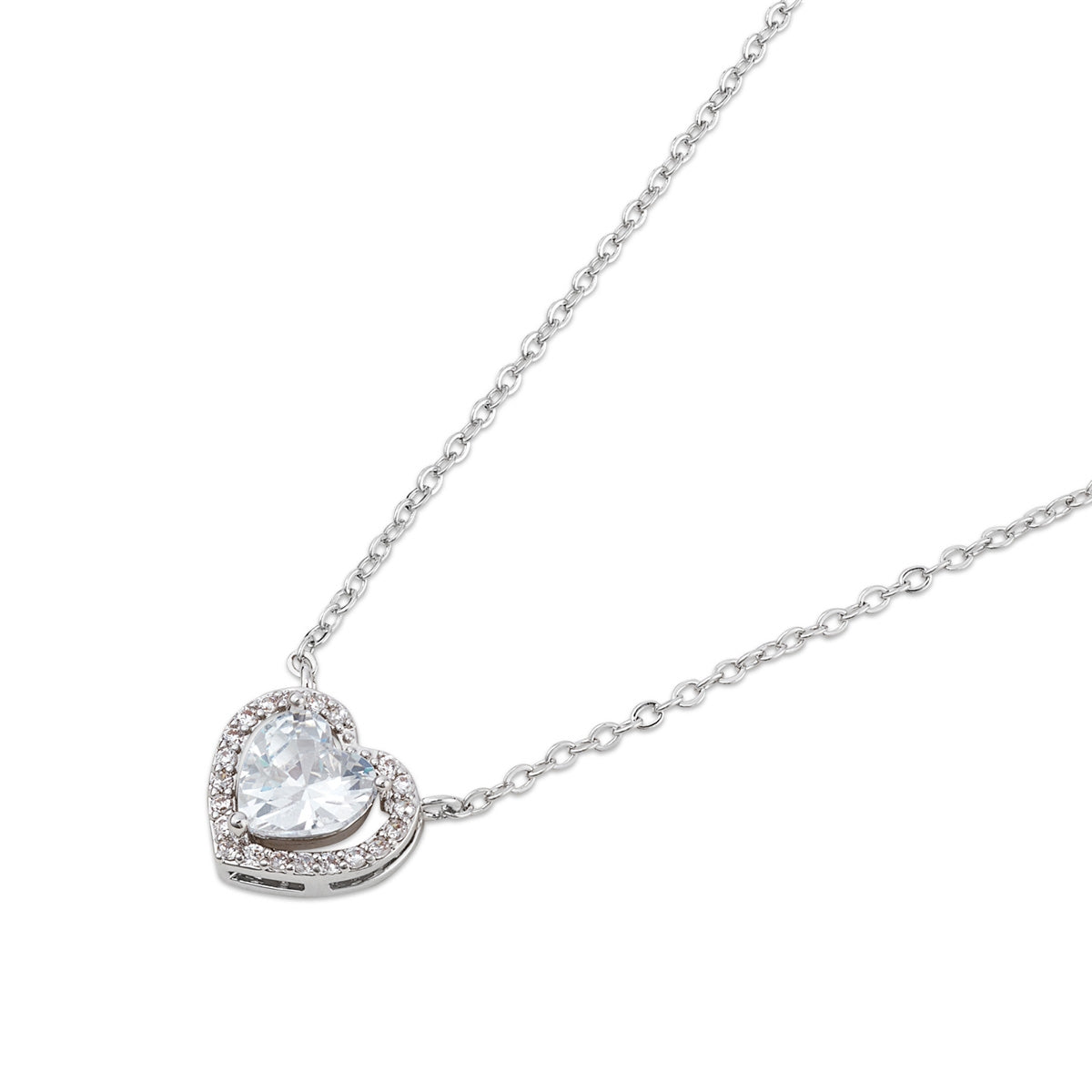 August Woods Silver Halo Heart Necklace